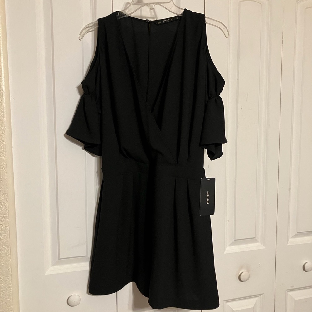 Zara Black cold Shoulder Romper